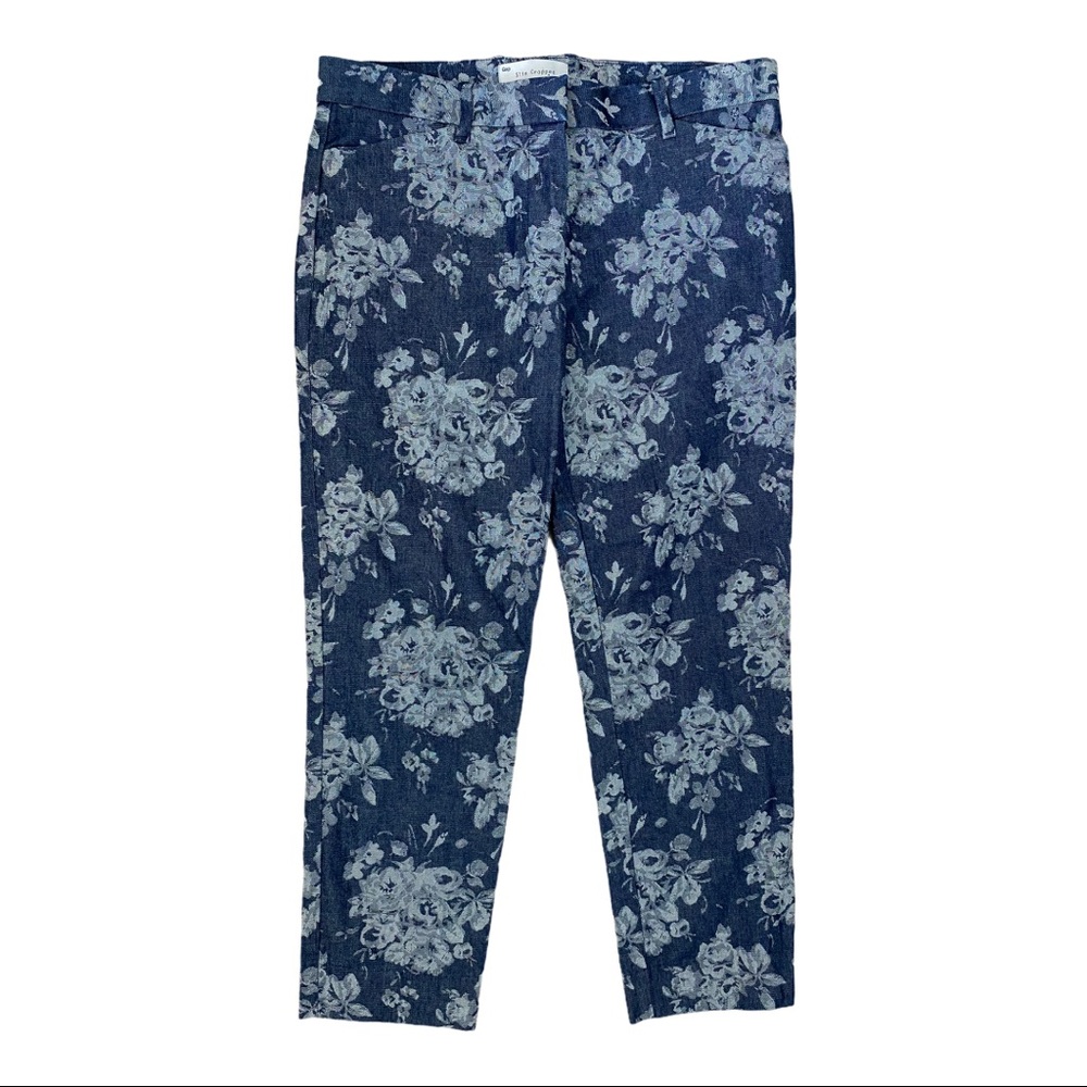 GAP Slim Cropped 2P Chambray Floral JEANS Trousers